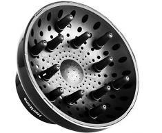 Hairizone difusor Universal para secadores de pelo con boquilla de diámetro 4,3-6,6 cm, para pelo rizado u ondulado, seca y gana el máximo volumen sin encrespamiento, negro