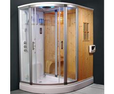 Bagno Italia Hidromasaje Cabina de ducha multifunción 170X130 Cm caja con baño turco y sauna finlandesa para