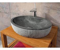 Bathco - Lavabo Bathco Sobre Encimera Piedra Santorini 55 Negro 550X400X120