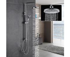 AuraLum Conjunto Ducha sin-Grifo Pared, Set de Ducha Extensible con Rociador Ducha Lluvia Redondo, Alcachofa de Ducha 3-Modos