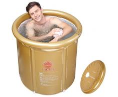 La ducha y bañera plegable para adultos piscina infantil hinchable bañera y cabina de ducha en casa, Golden ,75*80cm.