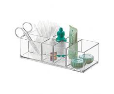 iDesign Caja botiquÃ­n para el baÃ±o o el armario, pequeÃ±a caja para medicinas de plÃ¡stico con 7 compartimentos, organizador de medicamentos fÃ¡cil de limpiar, transparente