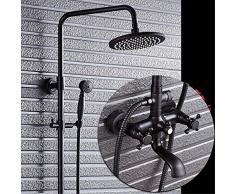 Juego De Ducha Negro Antiguo Cuarto De Baño Wc Ducha Circular Ducha De Latón Antiguo Ducha De Mano De Ducha De Latón, Negro