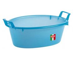 Stefanplast Polietileno Oval Lavabo, Neutral/Azul Claro, 50Â L