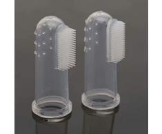 5PCS Cepillo de dientes de dedo para perros y gatos, masajeador, de silicona, suave