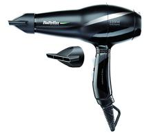 BaByliss 6614E - Secador de pelo iónico ultra rápido, motor profesional AC, 2300 W, 6 velocidades / temperaturas, aire frío, 2 concentradores, color negro
