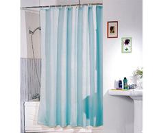 MSV 140 481 - Cortina de Ducha, poliéster/plástico/Metal, tamaño 120 x 200 x 0,1 cm, 12 Anillos Incluyen, de Color: Azul