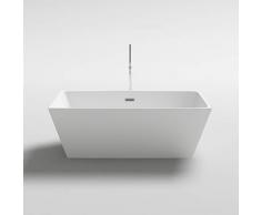 Bagno Italia bañera Independiente 160 X 80 X 58h para Centro Habitación Blanco brillante estilo Moderno