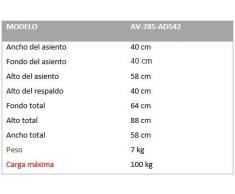 SILLA DE DUCHA Y WC AV-285-AD542