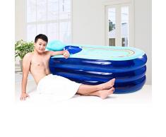 Neilyn Bañera inflable engrosada Bañera medicada portátil Bañera engrosadora para adultos Bañera de sauna Bañera de doble uso plegable Bañera de plástico para baño Niños Piscina inflable para bebés ( Color : Blue )