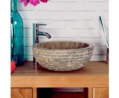 Lavabo de mármol VESUBIO piedra gris topo 35 cm