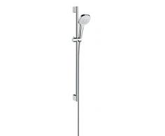 Hansgrohe Croma Select E 110 Vario - Set de ducha, 0,90 m, 3 tipos de chorro, ahorro de agua, blanco/cromo