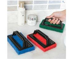 itemer 2 pcs multifunción esponja de limpieza Cepillos para cocina fregadero bañera ventana azulejos de cerámica casa limpieza de herramientas con mango (color al azar)