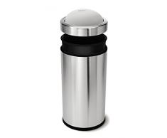 simplehuman Papelera de acero inoxidable mate con tapa basculante (55 L)