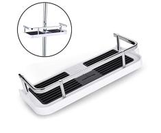 Ritte Jabonera de Ducha, Estante De Baño Ajustable Barra de Ducha Bandeja Cuarto de Baño Estante, Sin Taladrar Estante de Ducha para Barra de Ducha, Adecuado para Vara de 22mm,24mm, 25mm