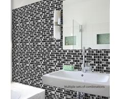 STRIR 10pcs Decorativos Adhesivos Para Azulejos Pegatina de pared,diseño de Líneas de mármol, efecto 3d, autoadhesivo, Para cuarto de baño y cocina, 20cm*20cm (F)
