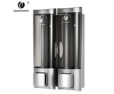 Decdeal 200ml x 2 Dispensador de Jabón de Pared Manual, para Champú Líquido Gel de Ducha Limpiador Loción para Baño/Hotel