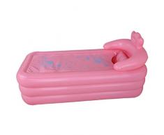 BañEra Plegable para Adultos Casa BañO Inflable Tumbado Vapor Sauna Caja Humeante Sala Engrosamiento (Rosa)