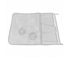 Red de malla, bolsa de almacenamiento, organizador de juguetes, para cuarto de baño y bañera, soporte con ventosa (45*52cm, Blanco)