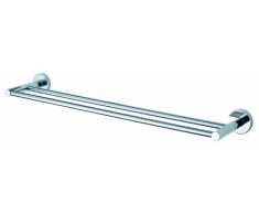Haceka Kosmos Chrome Toallero Doble Rail, Cromo, Gris, 5.3x61.3x13.4 cm
