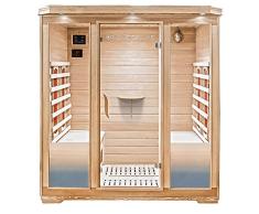 Home Deluxe Cabina de Sauna Infrarrojo Bali XL incl. Muchos Extras