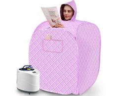 FHKL Generador De Vapor De Cabina De Sauna De Vapor Portátil Steamer - 2L Steamer Wireless Remote Detox Anti-Aging,Purple