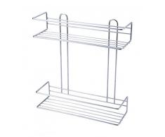 Cuarto de baño 2 pisos de metal - estante - Badreagal - estante - estantería para baño - ducha - estante para ducha