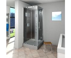 Acqua Vapore dtp6038 – 3303r cabina de ducha de vapor (Templo ducha – TH. 90 x 90, Negro 3000.00 wattsW, 230.00 voltsV