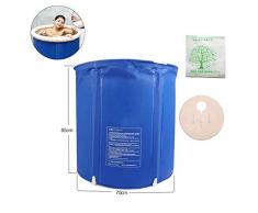 LONGLAN Bañera de hidromasaje de PVC Bañera Inflable Caliente Sauna para Adultos Baño de Vapor Barra de baño Inflable Plegable Bañera Grande