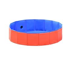Play House Piscina de PVC Plegable para Mascotas, baño en la bañera Bañera para Perros Gatos en el Interior, al Aire Libre: Ideal para niños o Mascotas - 80 × 30 cm - Rojo/Azul (Color : Red)
