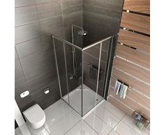 Cabina de ducha Cristal/Mampara con marco/cabina de ducha aprox. 90 x 90 x 190 cm/Ducha/einscheibensicherheitsglas/altura de la Mampara aprox. 190 cm/Ducha Sin cristal los arañazos