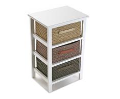 Versa Gavle Mueble para el Baño Auxiliar, Cajonera con 3 cajones para organizar, Almacenaje Moderno y Divertido, Medidas (Al x L x An) 57 x 28 x 37 cm, Madera y Poliéster, Color Marrón