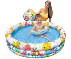 Intex - Piscina hinchable, 3 aros, diseño peces, 132 x 28 cm, 204 l (59431NP)