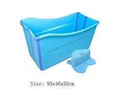 WU LAI Bañera Portátil | Bañera De Hidromasaje para Adultos | Bañera Plegable | Piscina Doméstica | Baño para Niños,Blue-93x46x55cm