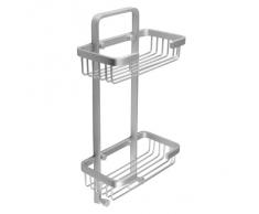 Tatay ICE - Cesta de ducha o bañera rectangular de aluminio, 2 alturas, 20,5 x 10,5 x 38,5 cm