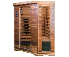 SaunaMed Sauna para 4 a 6 personas, de lujo, de cedro, infrarrojos, EMR, NeutralTM