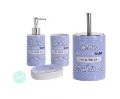 D,casa - Set de baño con Frase Original de cerámica para Cuarto de baño