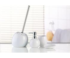 axentia Jabonera Leander, decorativa accesorios de baño, ovalada plana sin montaje en pared de jabón jabonera, baño accesorios de cerámica, aprox. 10,5 x 10,5 x 2 cm, color blanco