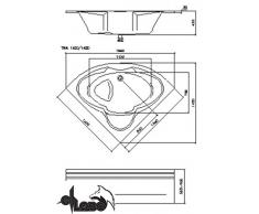 Villeroy & Boch de esquina bañera Blanco 1400 x 1400 mm