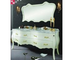 Doble lavabo lavabo de diseño vanidad barroca 180x85x57 Mármol blanco NUEVO
