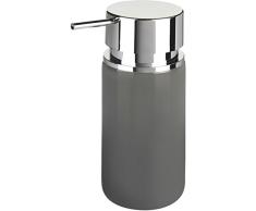 Wenko Silo Dosificador Jabón 0.25 L, Cerámica, Gris, 6.2x6.2x16.5 cm