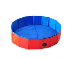 Decdeal Piscina Plegable para Perros Gatos Bañera Baño Portátil para Mascotas Pequeños Medianos y Grandes para Limpiar Jugar al Aire Libre