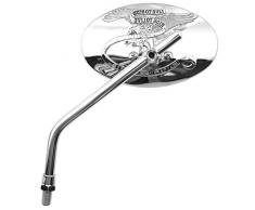 VICMA Espejo retrovisor moto AMBOS LADOS EXPOSICION CROMADO M10 CUSTOM OVALADO 137X85 MM. CROMO NO HOMOLOGADO