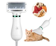 YOUTHINK 2 En 1 Eléctrica Secador De Pelo Peine Perros Gatos Grooming Cepillo Peine Y Secadora Accesorios Protege el cabello, mejora la textura Mudo para Perro y Gato 300W