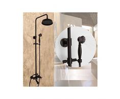 HomeLava Columna de ducha Set de Ducha Ducha de Mano + Alcachofa de Ducha + Grifo,Negro