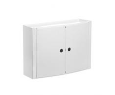 Tatay 4480202 - Armario de baño Horizontal con Dos Puertas en PP, 46 x 15,5 x 32 cm, Apto para Sistema de fijación Glu&Fix armarios, Blanco