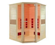 Interline Cabina de Infrarrojos Ruby 127 x 127 cm para 2 Personas de Madera de Cicuta, Cabina de Calor, Sauna de Infrarrojos, Sauna con Accesorios