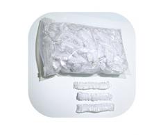 HiCat 100 piezas de plastico desechables gorros de ducha, impermeable, gorro de ducha, elasticos claro gorra de baño para spa, hair salon, Hotel y uso en el hogar