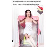 Heroine Doble Portátil Sauna de Vapor SPA, Cabina para Sauna, Caja de baño para Sauna 1.7L para Aliviar Dolores Musculares Reducir El Estrés,Amarillo