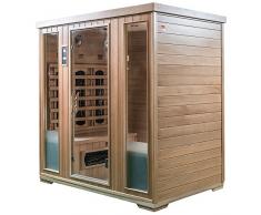 SaunaMed - Sauna de 4 personas clásica Hemlock FAR infrarroja EMR NeutralTM